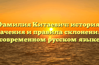 Фамилия Китаевич: история, значения и правила склонения в современном русском языке