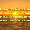 Фамилия Китанин: происхождение, история и значение. Как правильно склонять фамилию Китанин?