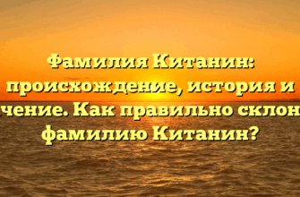 Фамилия Китанин: происхождение, история и значение. Как правильно склонять фамилию Китанин?