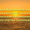 Фамилия Коковихин: история происхождения, значения и правильное склонение для каждого случая использования
