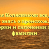 Фамилия Колясников: все, что вам нужно знать о происхождении, истории и склонении этой фамилии