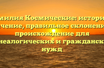 Фамилия Космические: история и значение, правильное склонение и происхождение для генеалогических и гражданских нужд