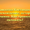 Фамилия Костюшин: происхождение, история и значение. Как правильно склонять?