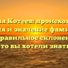 Фамилия Котеев: происхождение, история и значение фамилии, а также правильное склонение – все, что вы хотели знать!