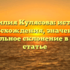 Фамилия Кулясова: история происхождения, значение и правильное склонение в одной статье