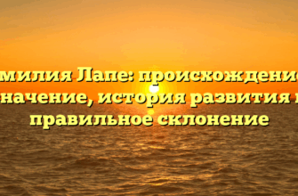 Фамилия Лапе: происхождение и значение, история развития и правильное склонение