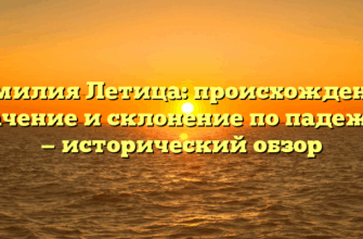 Фамилия Летица: происхождение, значение и склонение по падежам — исторический обзор