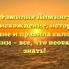 Фамилия Лиминг: происхождение, история, значение и правила склонения фамилии — все, что необходимо знать!