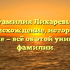 Фамилия Лихаревы: происхождение, история и значение — всё об этой уникальной фамилии