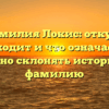 Фамилия Локис: откуда происходит и что означает, как правильно склонять историческую фамилию