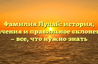 Фамилия Луцай: история, значения и правильное склонение — все, что нужно знать