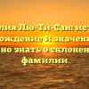 Фамилия Лю-Ти-Сан: история, происхождение и значение – всё, что нужно знать о склонении этой фамилии