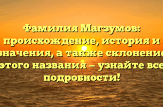 Фамилия Магзумов: происхождение, история и значения, а также склонение этого названия — узнайте все подробности!
