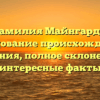 Фамилия Майнгардт: исследование происхождения и значения, полное склонение и интересные факты