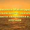 Фамилия Майнгардт: происхождение, значение и особенности склонения в разных случаях