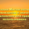 Фамилия Матин: история, происхождение и значения, а также склонение для правильного использования