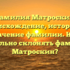 Фамилия Матроскин: происхождение, история и значение фамилии. Как правильно склонять фамилию Матроскин?