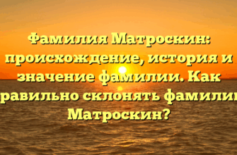Фамилия Матроскин: происхождение, история и значение фамилии. Как правильно склонять фамилию Матроскин?