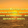 Фамилия Метла: история происхождения, значение и правильное склонение – все, что вы должны знать