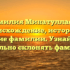 Фамилия Минатуллаева: происхождение, история и значение фамилии. Узнайте, как правильно склонять фамилию!