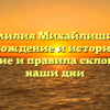 Фамилия Михайлишина: происхождение и история рода, значение и правила склонения в наши дни