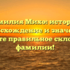 Фамилия Михо: история, происхождение и значение! Узнайте правильное склонение фамилии!