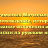 Фамилия Могилина: происхождение, история и описание склонения этой фамилии на русском языке