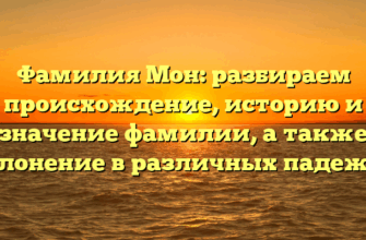 Фамилия Мон: разбираем происхождение, историю и значение фамилии, а также склонение в различных падежах
