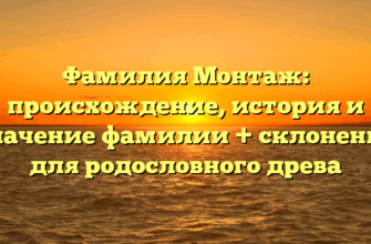 Фамилия Монтаж: происхождение, история и значение фамилии + склонение для родословного древа