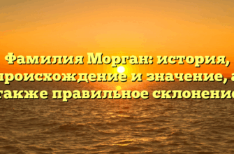 Фамилия Морган: история, происхождение и значение, а также правильное склонение