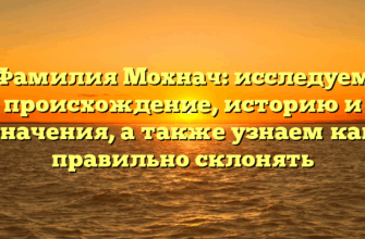 Фамилия Мохнач: исследуем происхождение, историю и значения, а также узнаем как правильно склонять