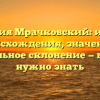Фамилия Мрачковский: история происхождения, значение и правильное склонение — все, что нужно знать