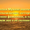 Фамилия Мукин: исследуем происхождение, историю и значение фамилии, а также узнаем все о её склонении