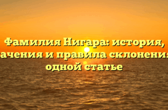 Фамилия Нигара: история, значения и правила склонения в одной статье