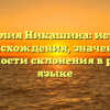Фамилия Никашина: история происхождения, значение и особенности склонения в русском языке