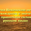 Фамилия Никишкин: история, происхождение и значения, а также правильное склонение в русском языке