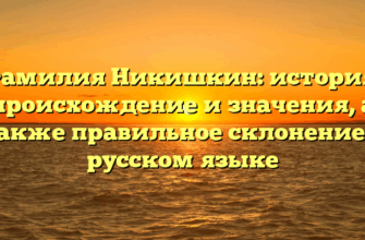 Фамилия Никишкин: история, происхождение и значения, а также правильное склонение в русском языке