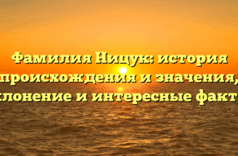 Фамилия Ницук: история происхождения и значения, склонение и интересные факты.