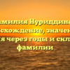 Фамилия Нуриддинов: происхождение, значения и история через годы и склонение фамилии