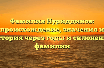 Фамилия Нуриддинов: происхождение, значения и история через годы и склонение фамилии