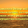 Фамилия Обзор: всё о происхождении, истории и значении этого редкого рода существительного