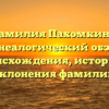 Фамилия Пахомкина: генеалогический обзор происхождения, истории и склонения фамилии