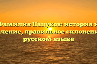 Фамилия Пацуков: история и значение, правильное склонение в русском языке