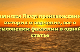 Фамилия Пачу: происхождение, история и значение, все о склонении фамилии в одной статье