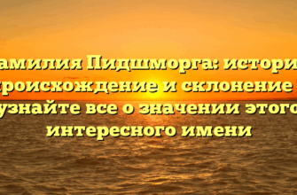 Фамилия Пидшморга: история, происхождение и склонение — узнайте все о значении этого интересного имени