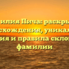 Фамилия Пича: раскрытие происхождения, уникальная история и правила склонения фамилии