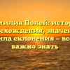 Фамилия Полей: история происхождения, значения и правила склонения — все, что важно знать