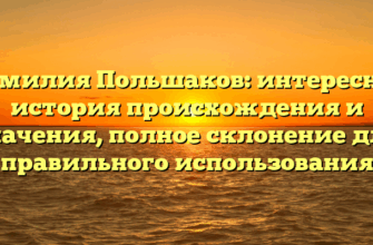 Фамилия Польшаков: интересная история происхождения и значения, полное склонение для правильного использования