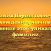 Фамилия Порин: исследуем происхождение, значимость и склонение этой уникальной фамилии