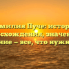 Фамилия Пуче: история происхождения, значение и склонение — все, что нужно знать